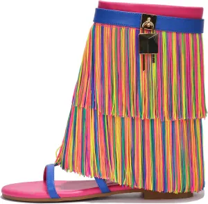 Carami Round Toe Fold Over Flat Sandals (Carami)
