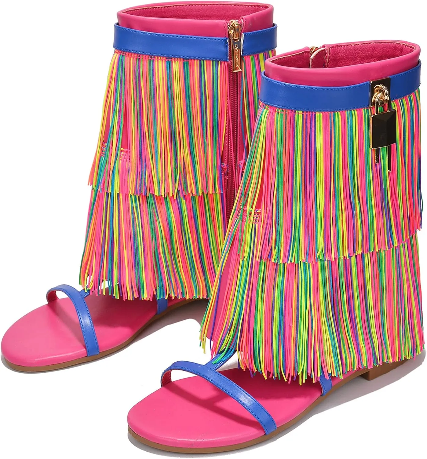 Carami Round Toe Fold Over Flat Sandals (Carami)