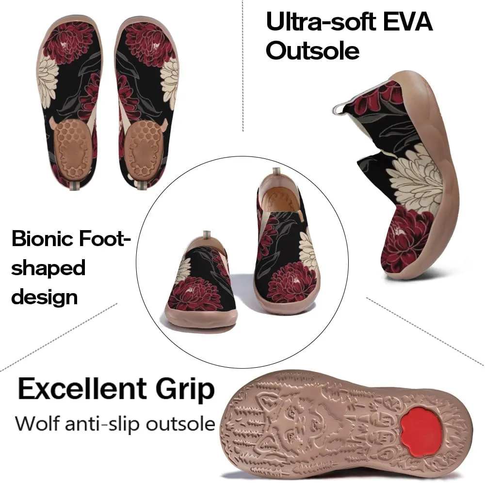Casual Loafers for Women Art Painted Travel Slip On Shoes Lightweight Comfort Knitted Walking Sneakers