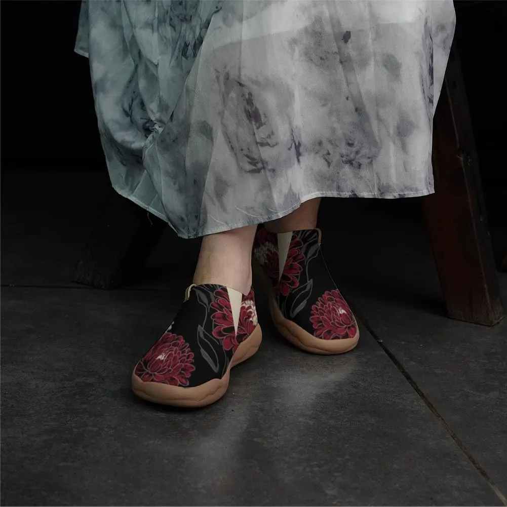 Casual Loafers for Women Art Painted Travel Slip On Shoes Lightweight Comfort Knitted Walking Sneakers