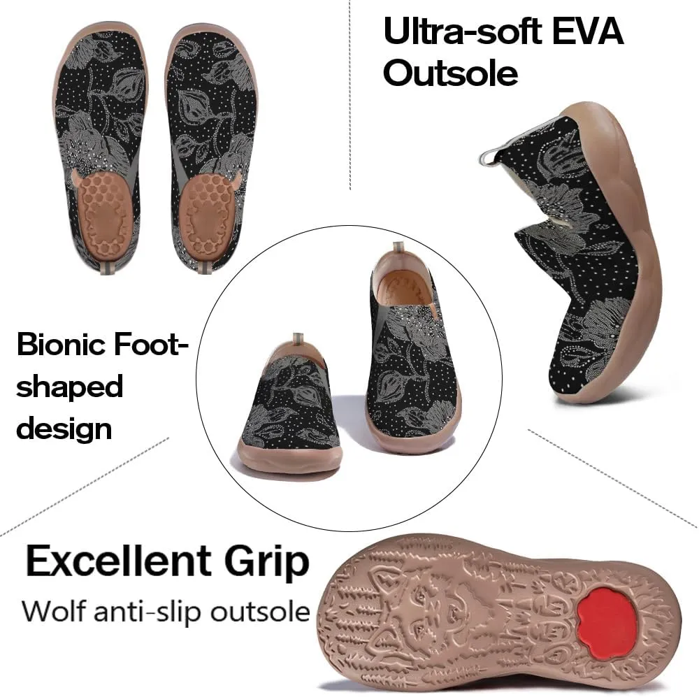 Casual Loafers for Women Art Painted Travel Slip On Shoes Lightweight Comfort Knitted Walking Sneakers