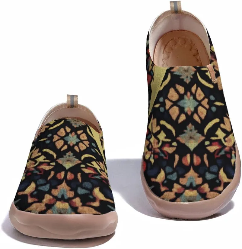 Casual Slip On Loafers for Women Art Painted Travel Shoes Lightweight Comfort Knitted Walking Sneakers