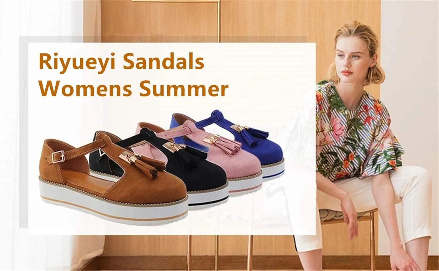 Casual Tassel Sandals for Women Summer Boho Shoes Flip Flop Flat Sandals Gladiator Open Toe Beach Sandals,White,US5/EU36