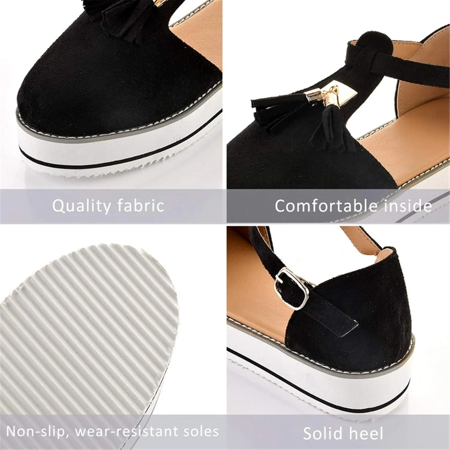 Casual Tassel Sandals for Women Summer Boho Shoes Flip Flop Flat Sandals Gladiator Open Toe Beach Sandals,White,US5/EU36