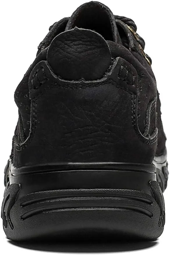 ChicWind Men's Anti Slip Outdoor Leather Sneakers Adventure Moc Hiking Shoes