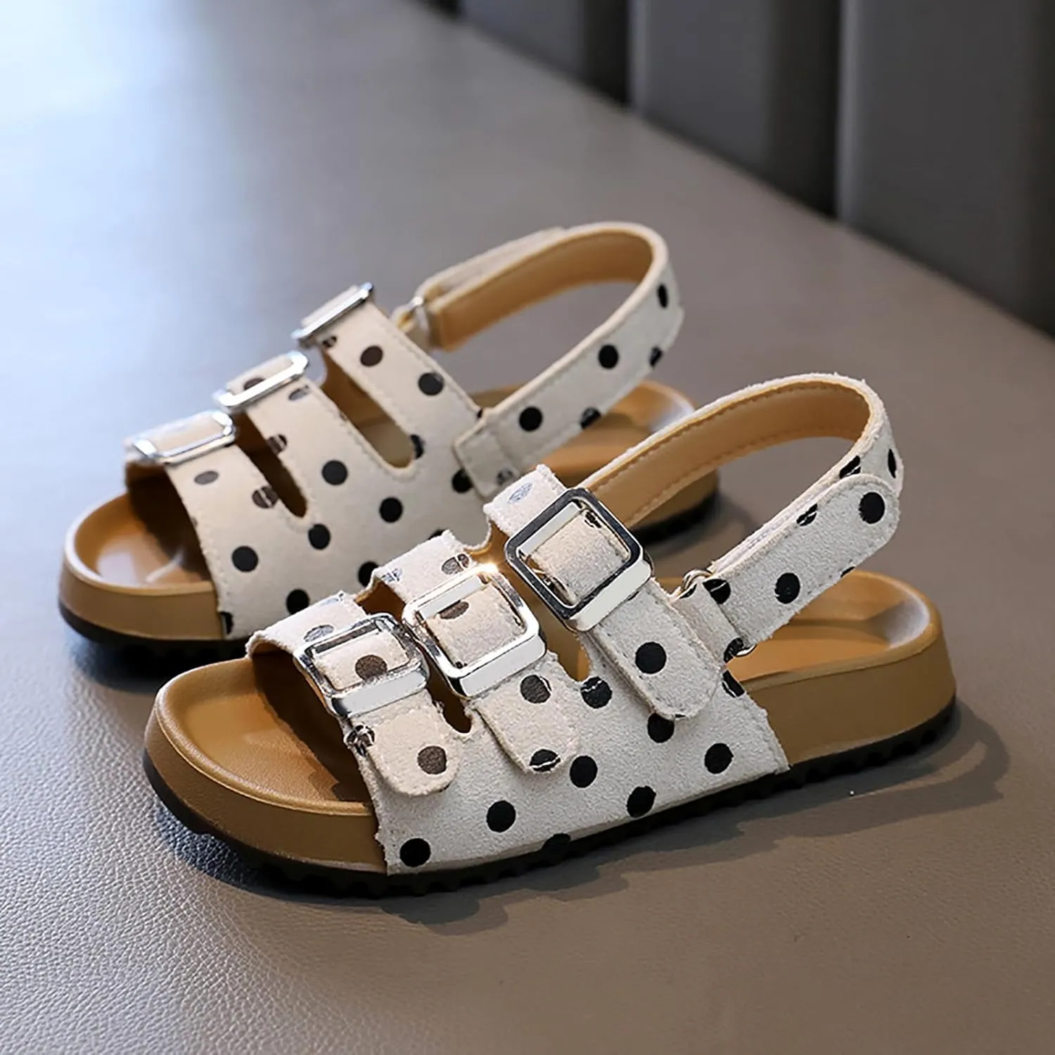 Children's Back Strap Water Sandal Girls Shoes Comfortable Soft Sole Sandals Fashionable Open Toe Polka Dot Sandals