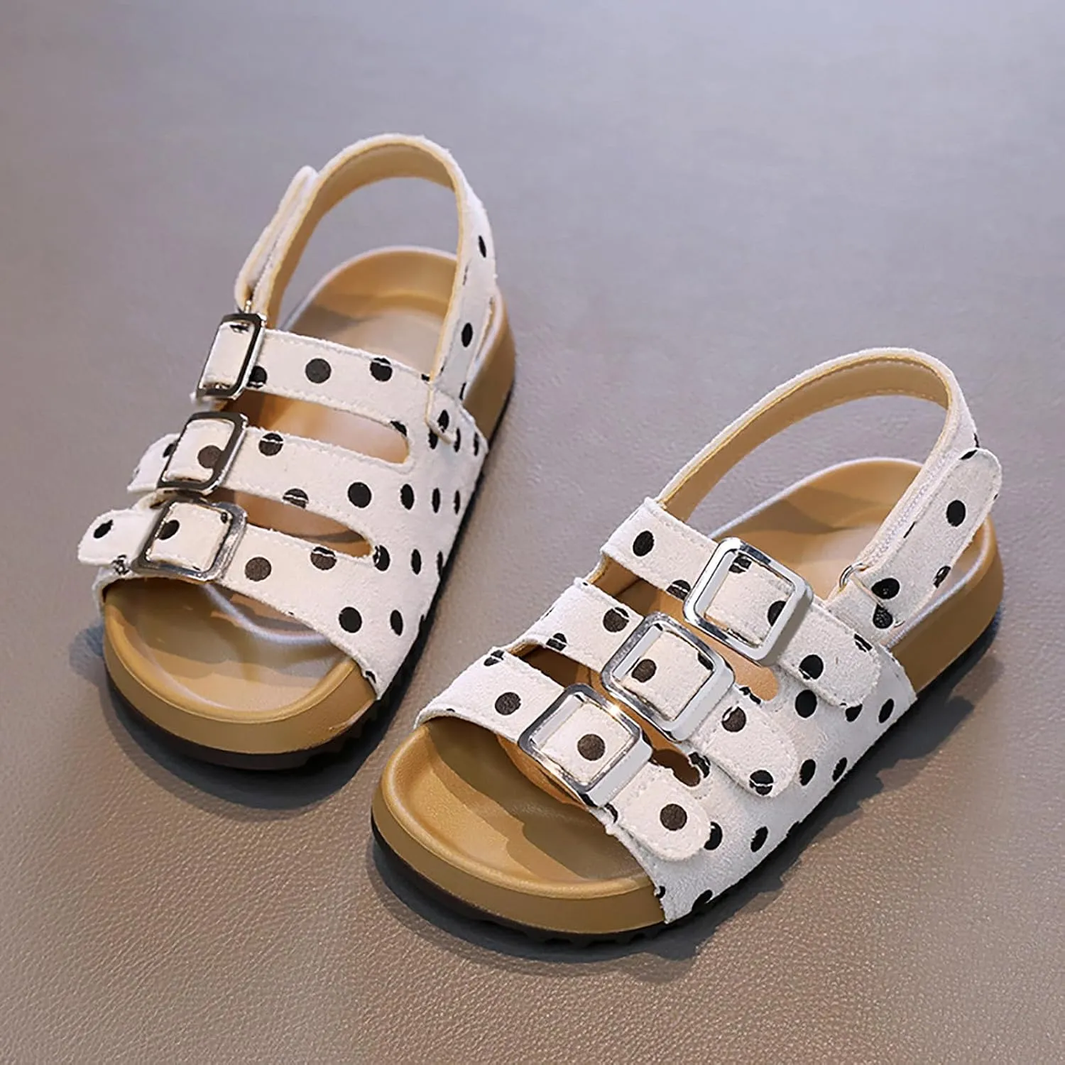 Children's Back Strap Water Sandal Girls Shoes Comfortable Soft Sole Sandals Fashionable Open Toe Polka Dot Sandals