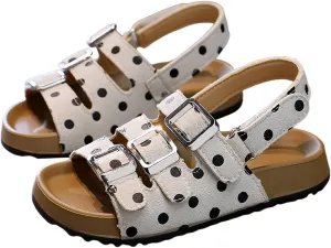 Children's Back Strap Water Sandal Girls Shoes Comfortable Soft Sole Sandals Fashionable Open Toe Polka Dot Sandals