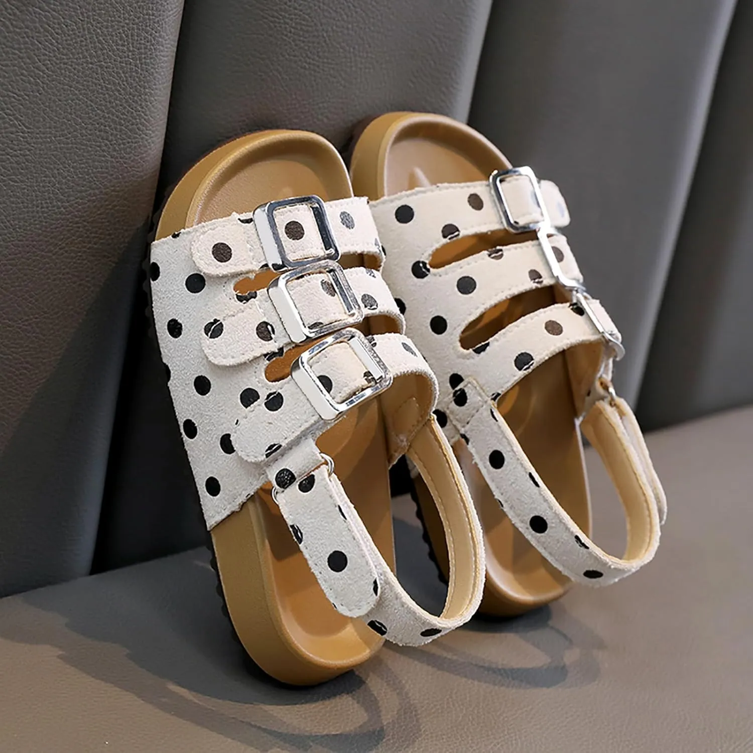 Children's Back Strap Water Sandal Girls Shoes Comfortable Soft Sole Sandals Fashionable Open Toe Polka Dot Sandals