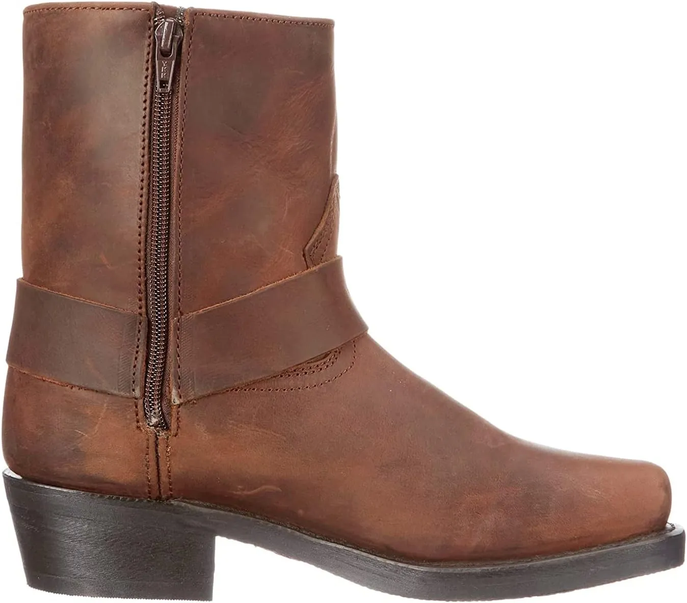CHUUMEE Men's Classic Western Cowboy Square Toe Embroidered Cowboy Boots，Men's Square Toe Side Zip Ankle Boots