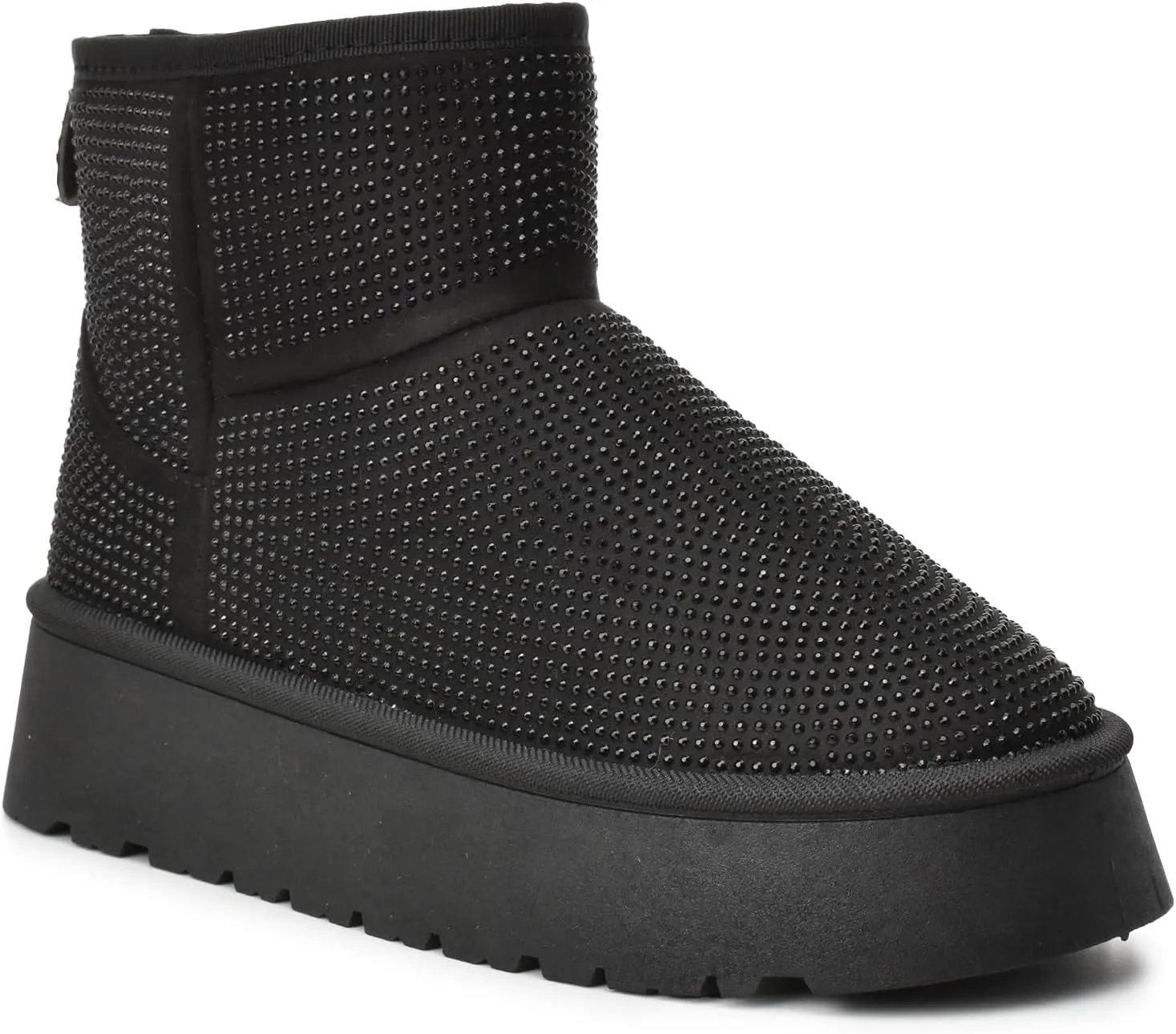 CLOUDAIR Women's Ankle Comfort Winter Boots with plush faux Fur, Stylish studded design & Durable, Slip-On trendy women's Winter Footwear