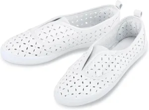 Collections Etc Laser-Cut Pattern Stretch Slip-On Sneakers