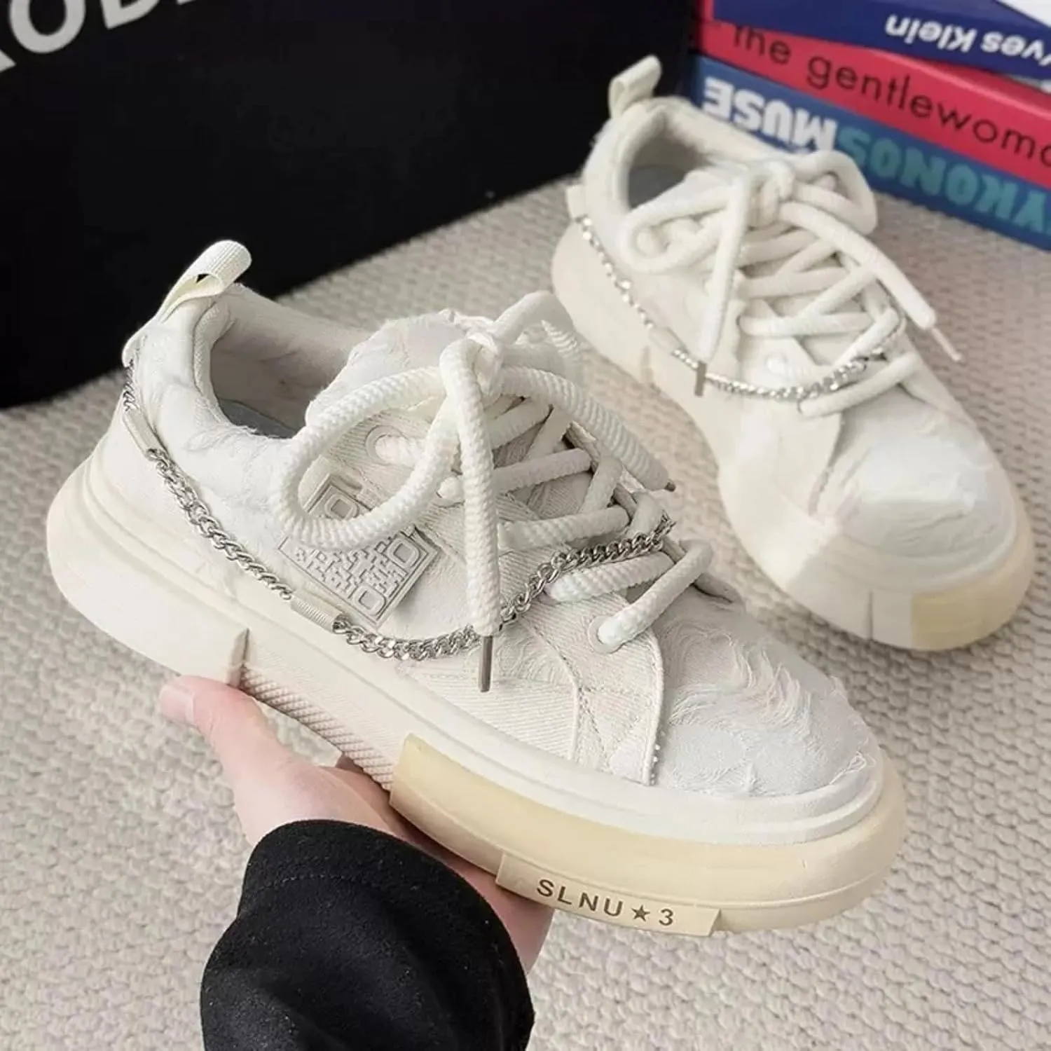 Cool Chunky Sneaker for Women Y2K Sporty Platform Sneakers Thick Sole Aesthetic Walking Shoes