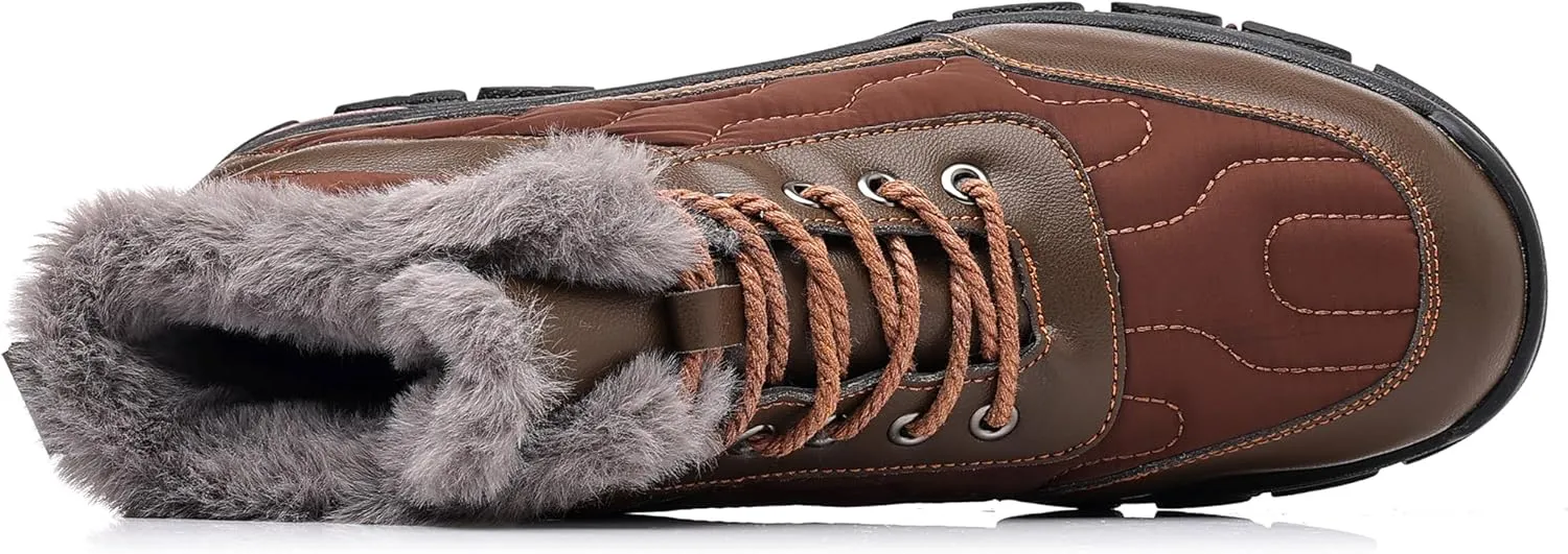 COSIDRAM Mens Snow Boots Outdoor Winter Warm Hiking Ankle Boots Anti Slip Insulated Work Shoes
