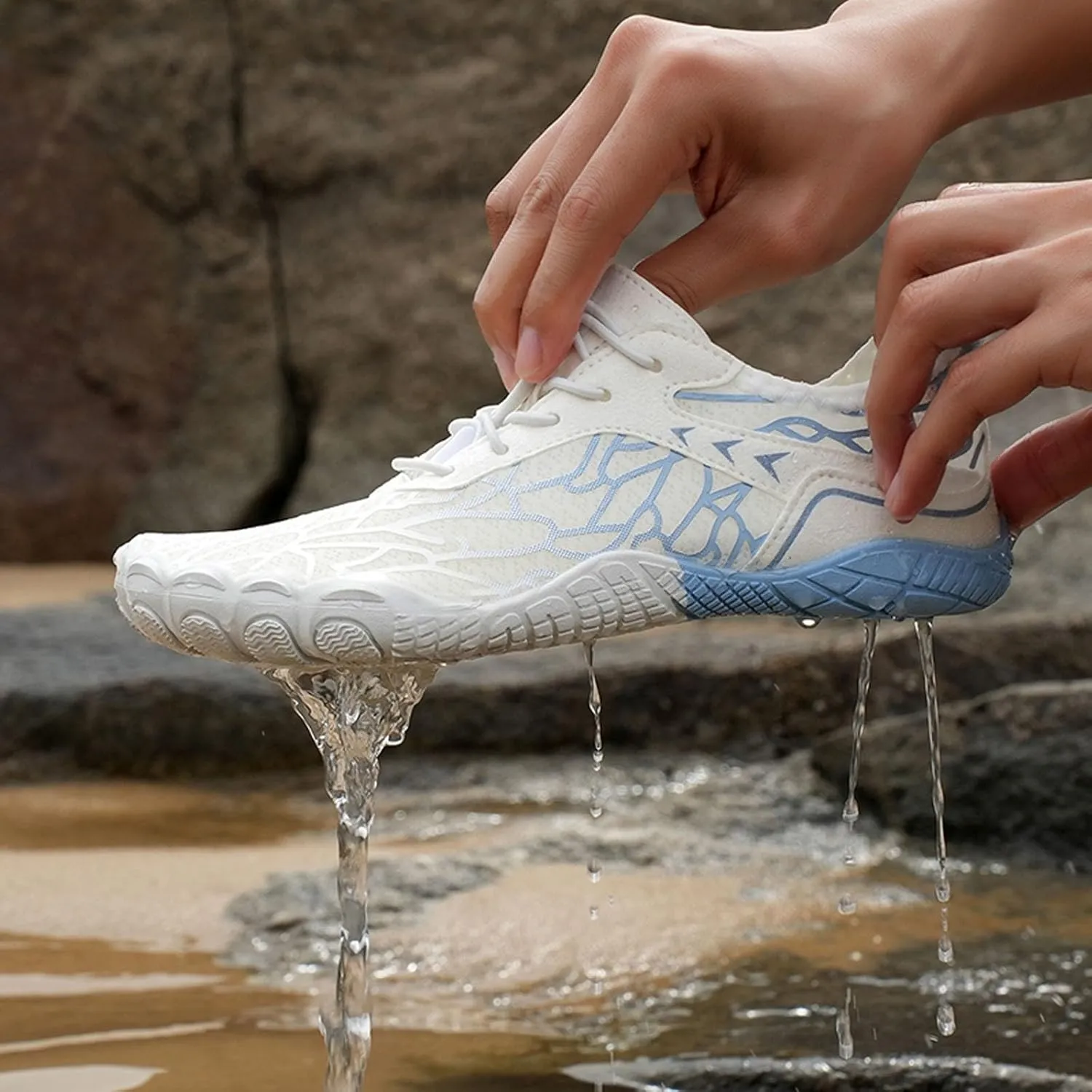 Couples All Seasons Five Finger Water Shoes Swimming Shoes Men and Women Platform Athletic Shoes for Women
