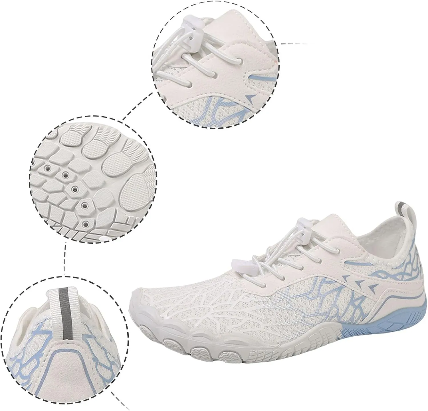 Couples All Seasons Five Finger Water Shoes Swimming Shoes Men and Women Platform Athletic Shoes for Women