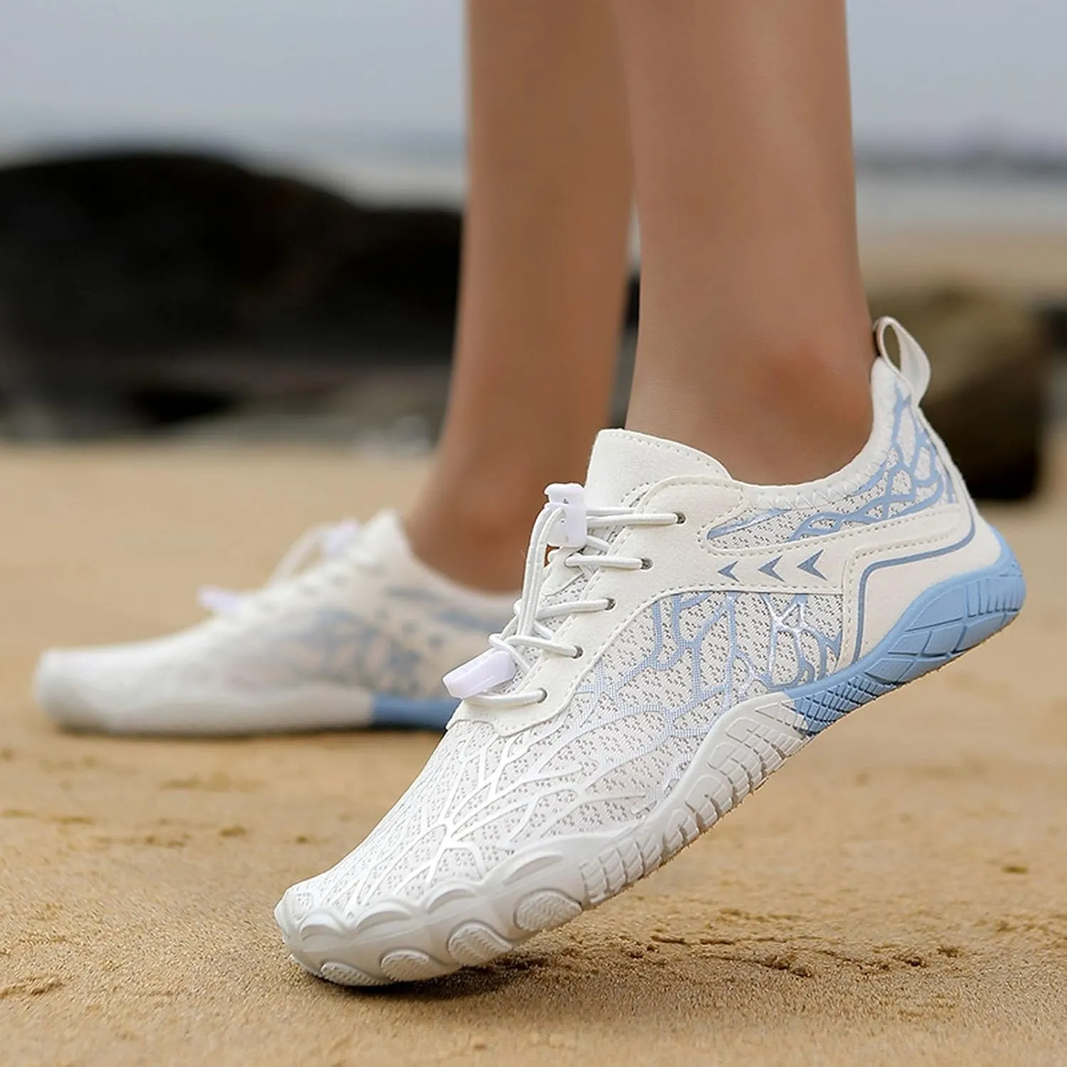 Couples All Seasons Five Finger Water Shoes Swimming Shoes Men and Women Platform Athletic Shoes for Women
