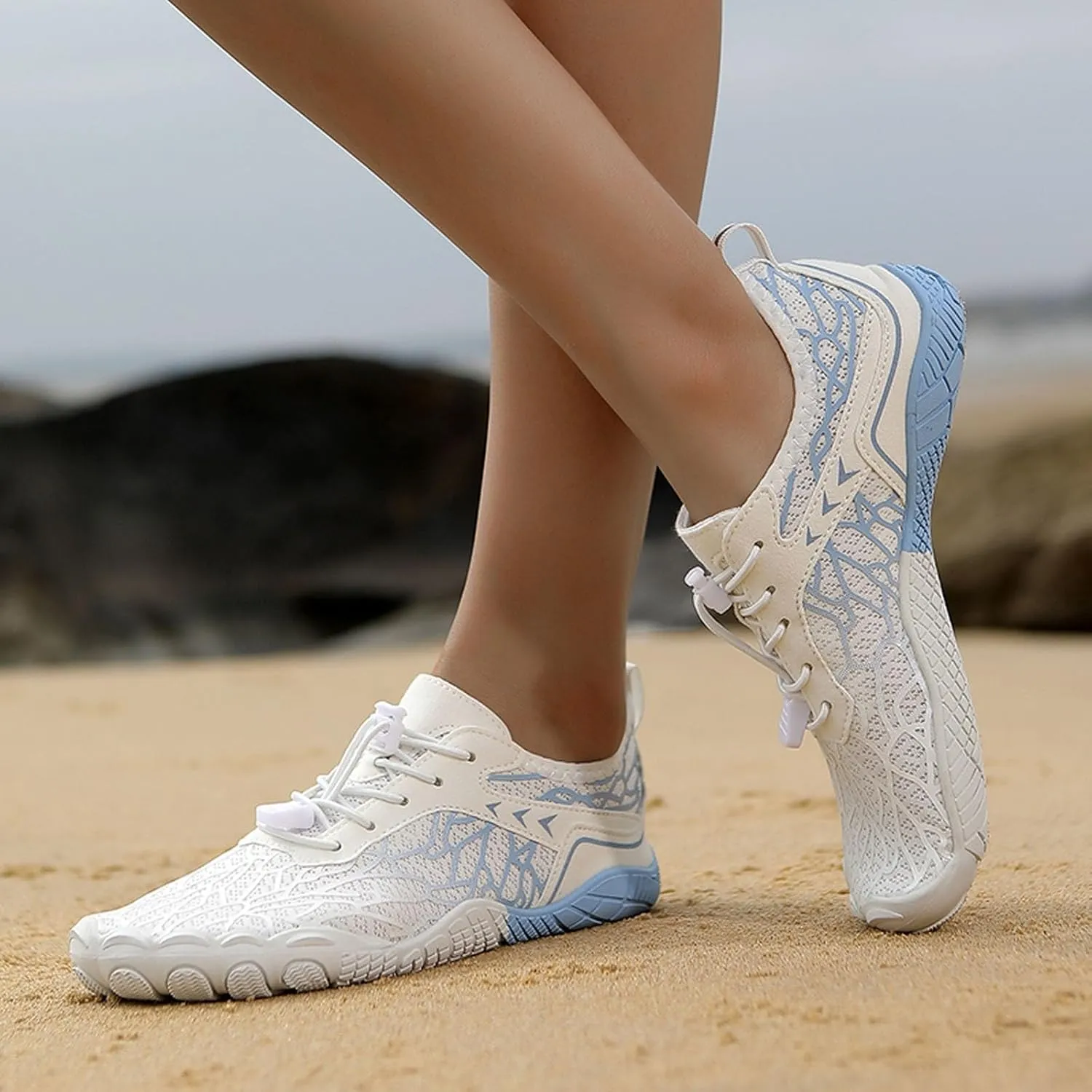 Couples All Seasons Five Finger Water Shoes Swimming Shoes Men and Women Platform Athletic Shoes for Women