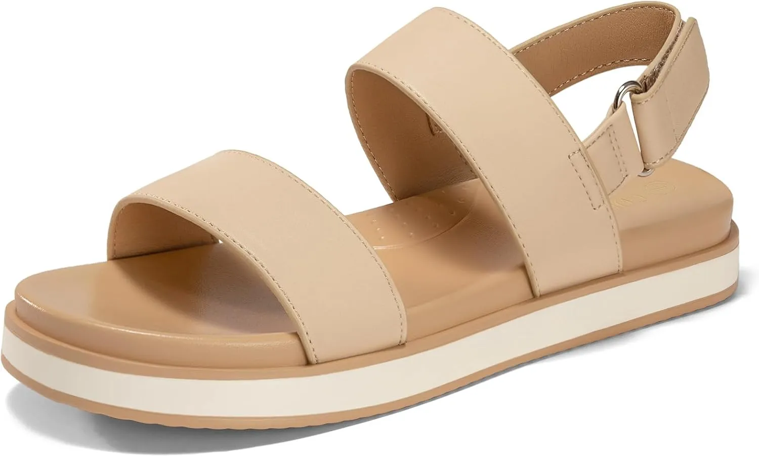 Coutgo Womens Flat Sandals Comfortable Arch Support Adjustable Double Strap Lightweight Summer Platform Sandals