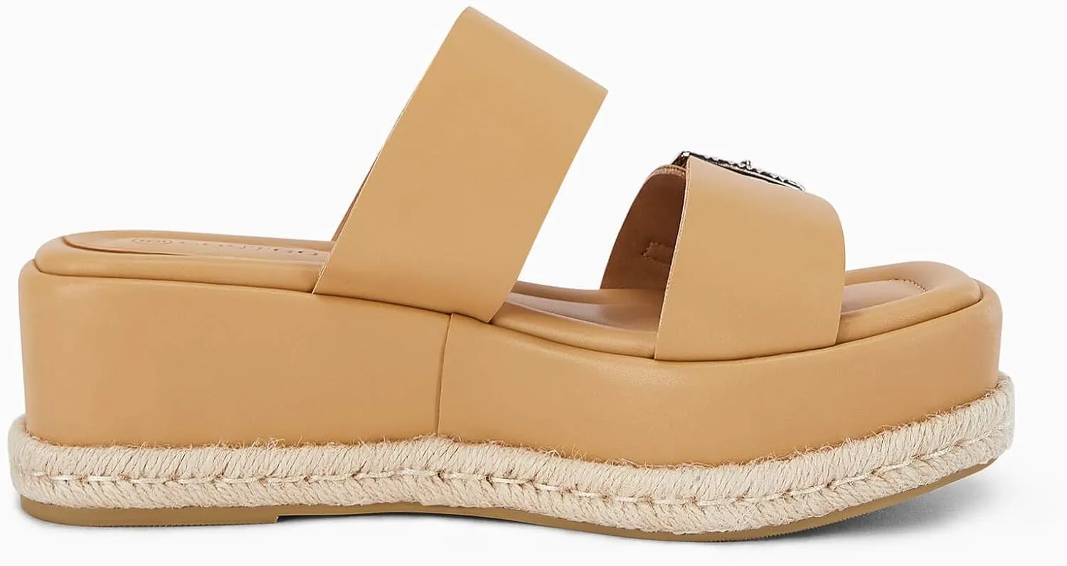 Coutgo Women's Platform Sandals, Adjustable Buckle Slides, Slip on Open Toe Espadrille Summer Shoes