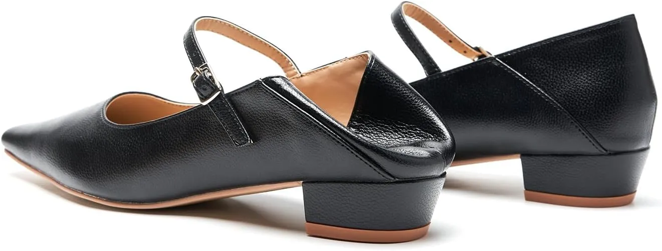 C.Paravano Convertible Mary Jane Shoes for Women - Fold Down Heel Shoes Low Mules Two-Way Adjustable Backless Loafers