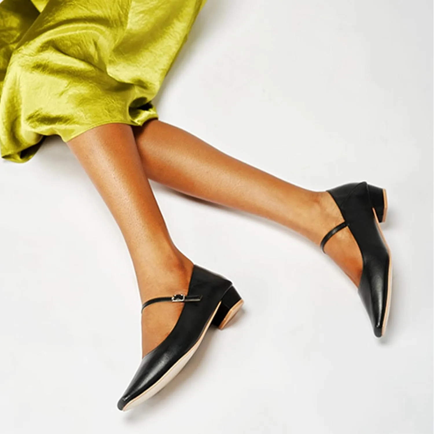 C.Paravano Convertible Mary Jane Shoes for Women - Fold Down Heel Shoes Low Mules Two-Way Adjustable Backless Loafers