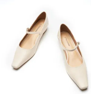 C.Paravano Convertible Mary Jane Shoes for Women - Fold Down Heel Shoes Low Mules Two-Way Adjustable Backless Loafers