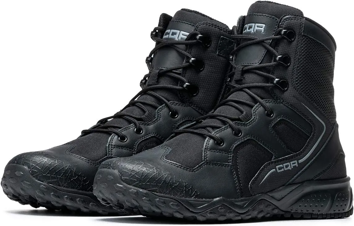 CQR Men's Military Tactical Boots, Lightweight 6 Inches Combat Boots, Durable EDC Outdoor Work Boots