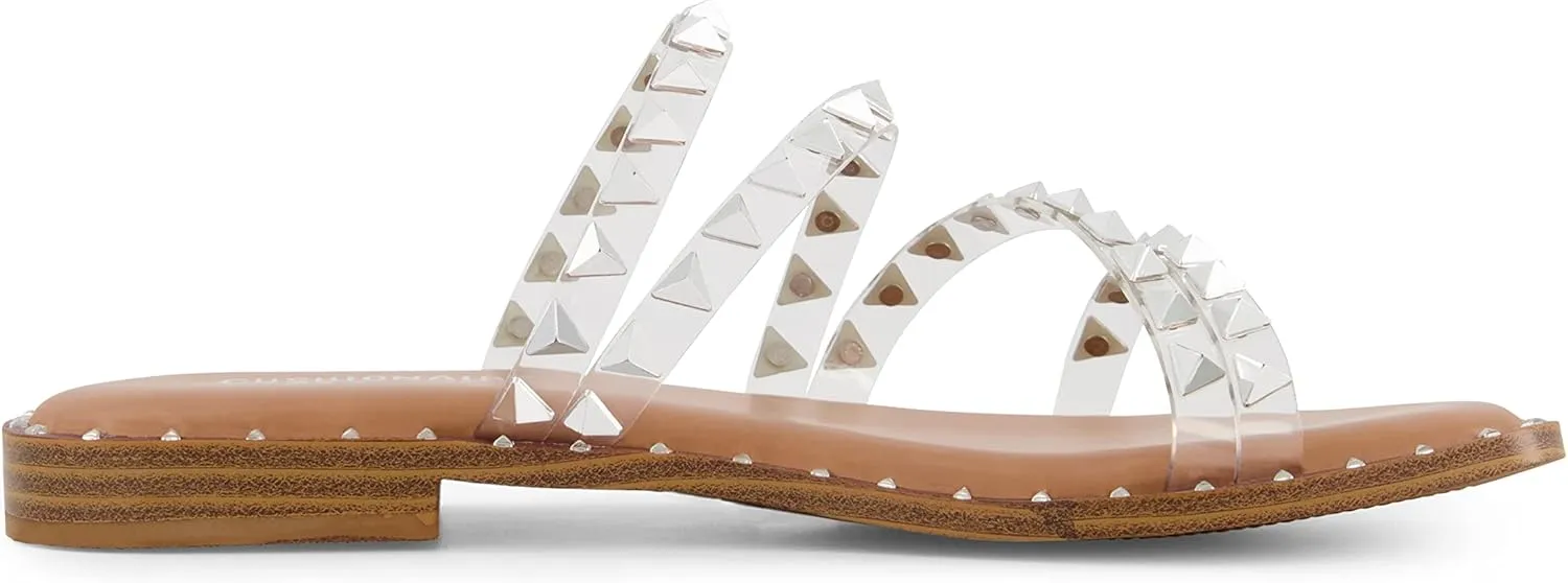CUSHIONAIRE Women's Tonya Studded slide sandal with Memory Foam