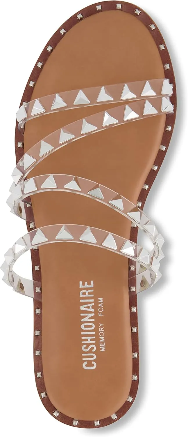 CUSHIONAIRE Women's Tonya Studded slide sandal with Memory Foam