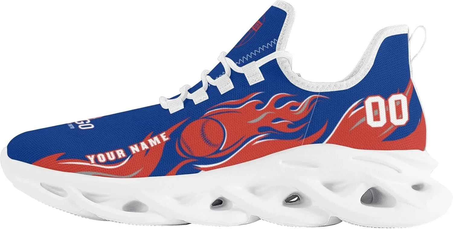 Custom Baseball Flex Control Sneakers Personalized Fan Men's Breathable Name Number Gift Workout Athletic Gym Slip-on Shoes