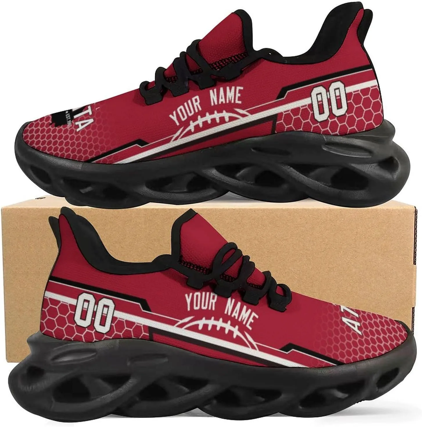 Custom City Football Flex Sneakers Personalized Name Number Athletic Shoes Fans Gifts Breathable Casual Shoes for Men Women