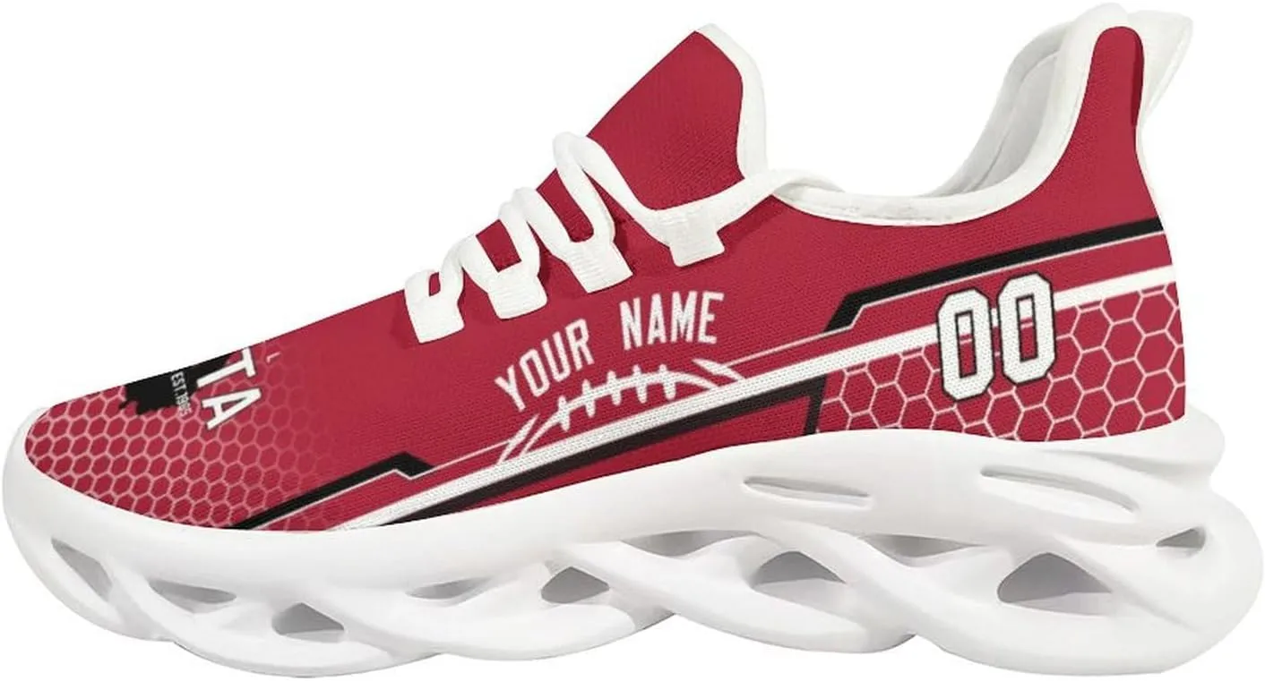 Custom City Football Flex Sneakers Personalized Name Number Athletic Shoes Fans Gifts Breathable Casual Shoes for Men Women