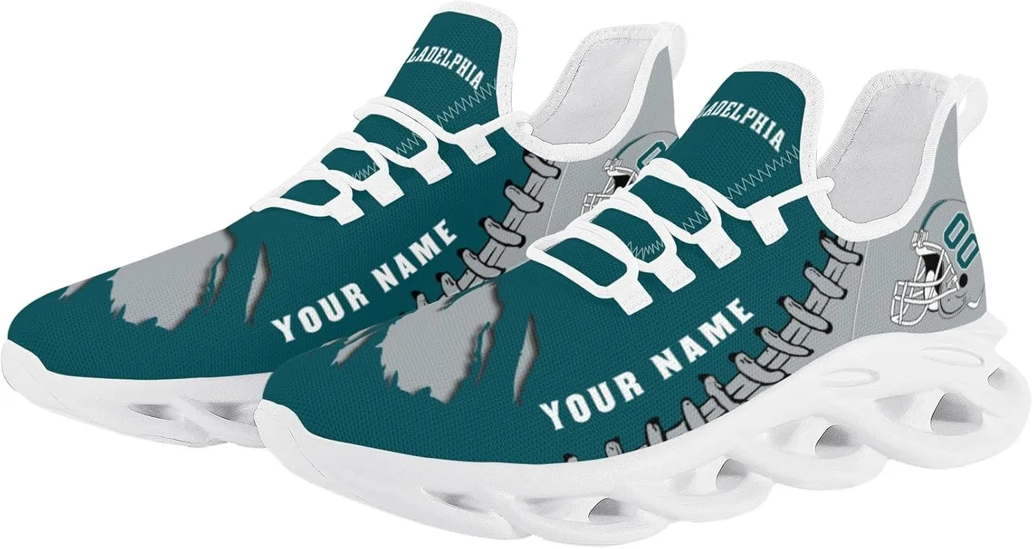 Custom Football Flex Control Sneakers Personalized Fans Men's Breathable Name Number Gifts Workout Athletic Gym Slip-on Shoes