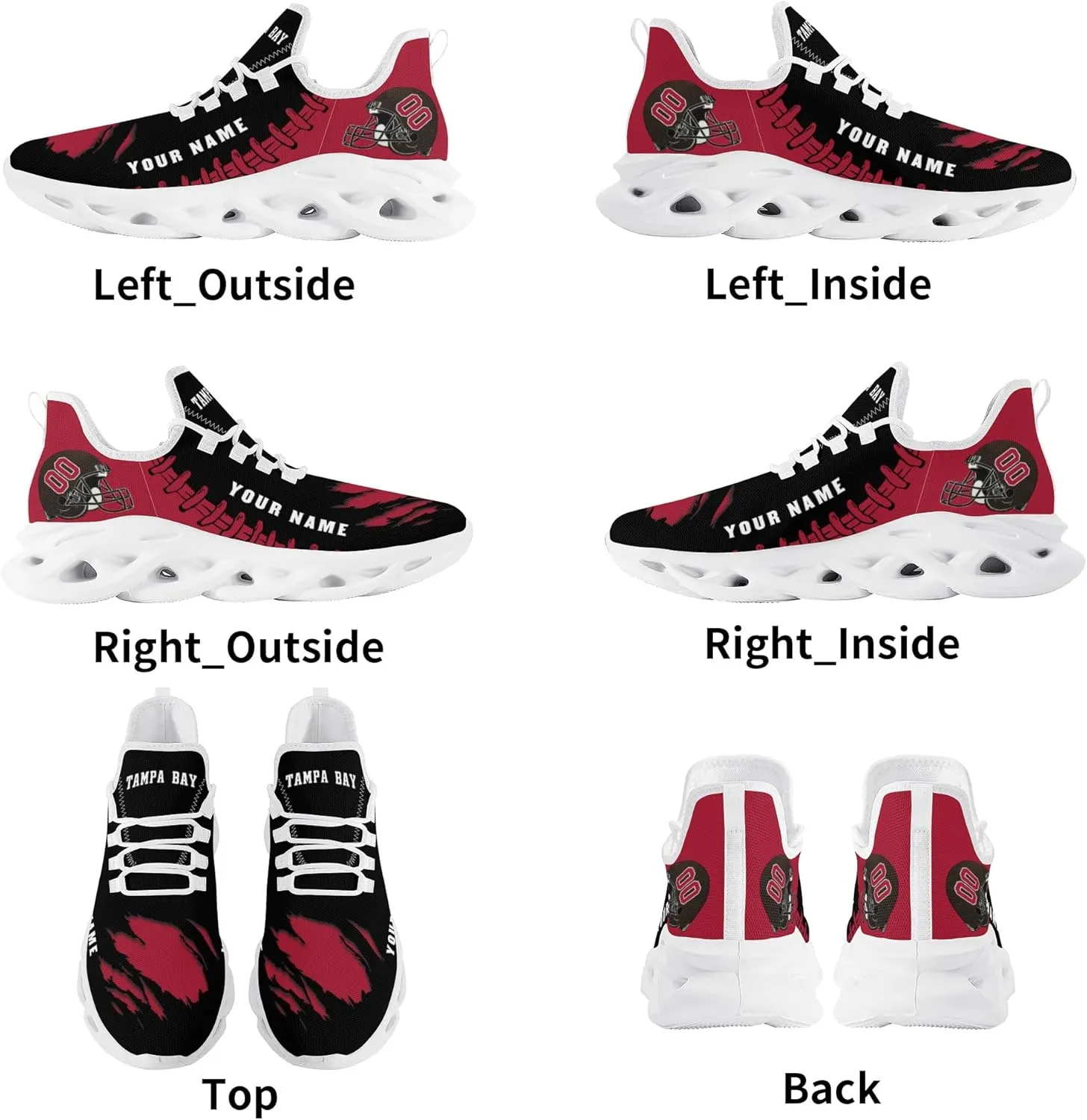 Custom Football Flex Control Sneakers Personalized Fans Men's Breathable Name Number Gifts Workout Athletic Gym Slip-on Shoes