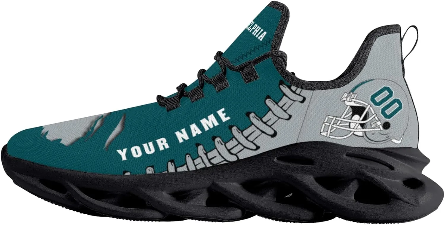 Custom Football Flex Control Sneakers Personalized Fans Men's Breathable Name Number Gifts Workout Athletic Gym Slip-on Shoes