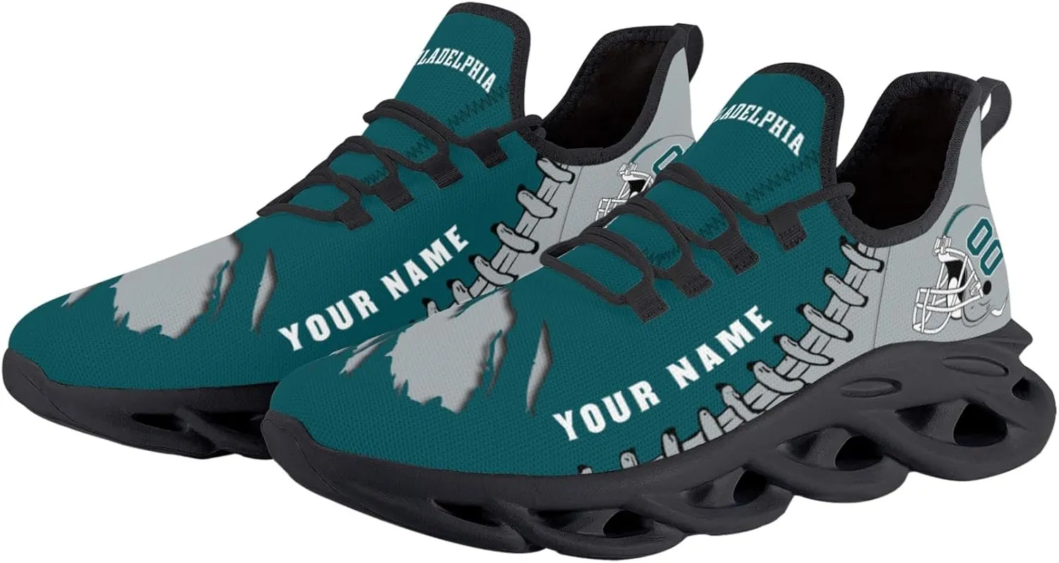 Custom Football Flex Control Sneakers Personalized Fans Men's Breathable Name Number Gifts Workout Athletic Gym Slip-on Shoes