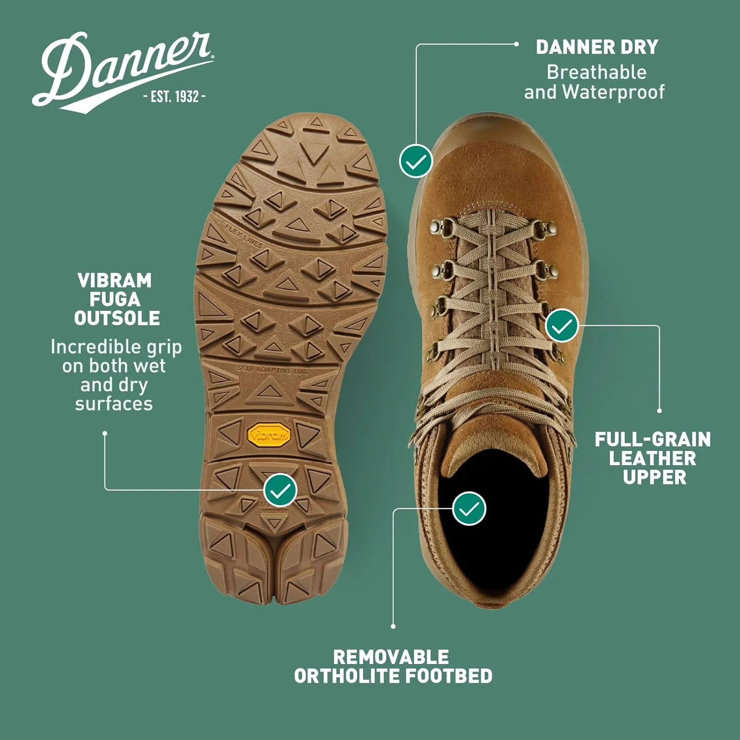 Danner Mountain 600 Waterproof Hiking Boots for Men - Lightweight, Durable Upper, Breathable Lining, Triple-Density Footbed & Vibram Traction Outsole