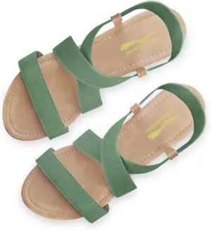 DAYDAYGO Women's Elastic Flat Sandals