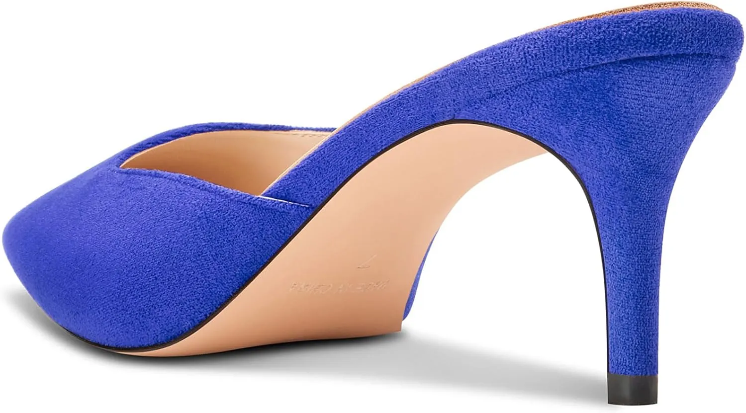 DearOnly Womens Pointed Toe Kitten Heel Mules Slip-on Stiletto Mid Heel Sandals Prom Dress Shoes 2.6 Inches Heels