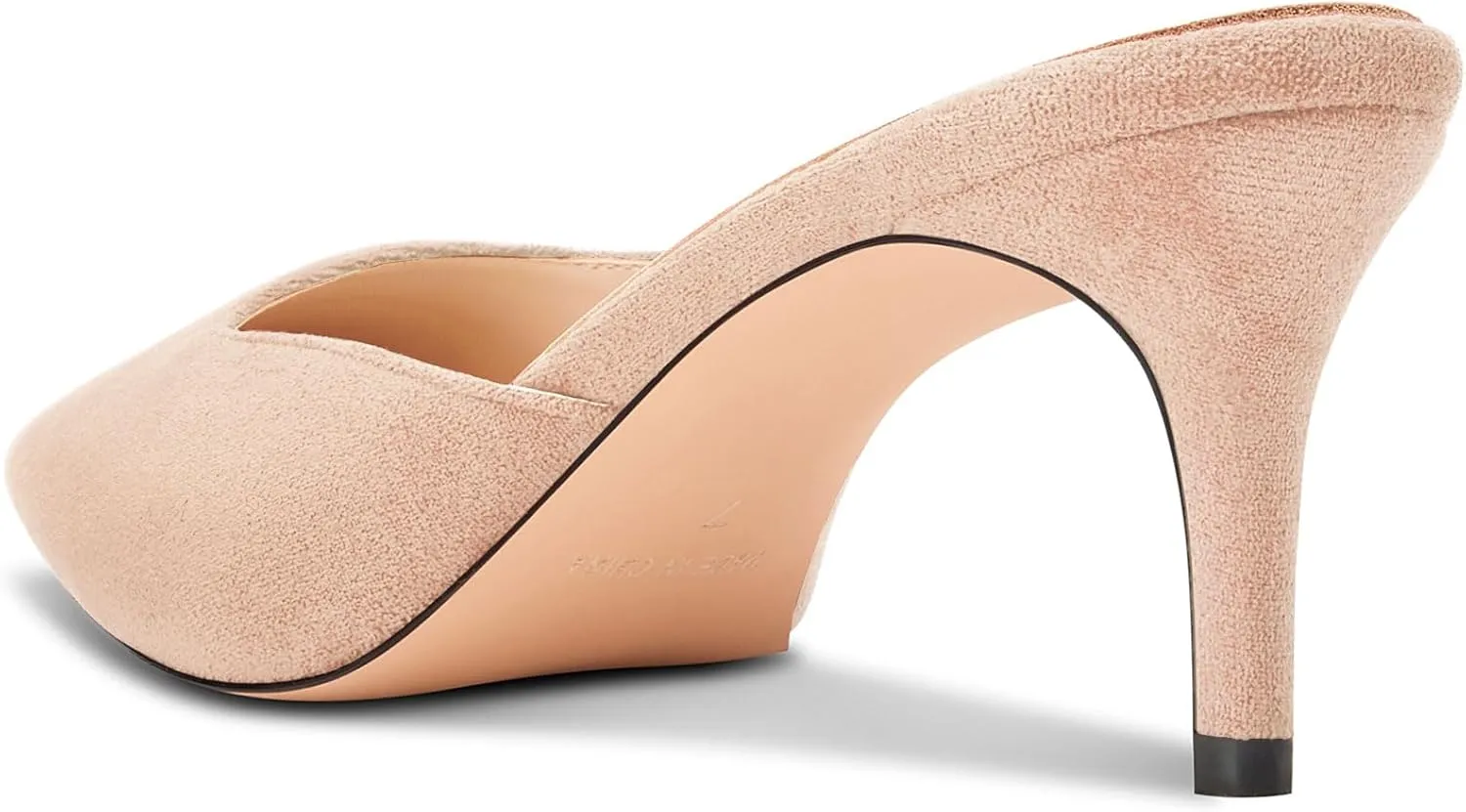 DearOnly Womens Pointed Toe Kitten Heel Mules Slip-on Stiletto Mid Heel Sandals Prom Dress Shoes 2.6 Inches Heels