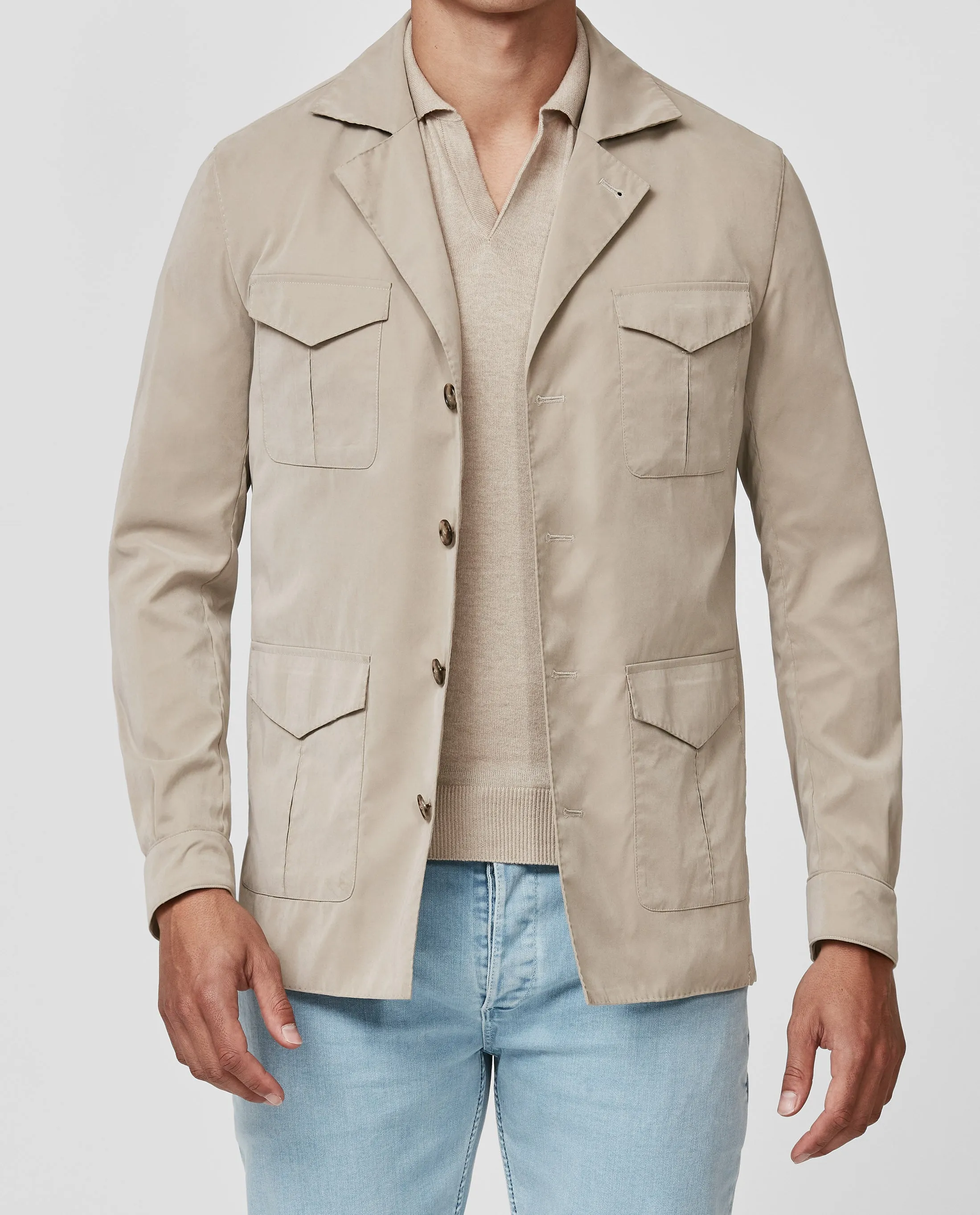 DeBall Belseta Sand Peached Water Repellent Technical Lightweight Jacket