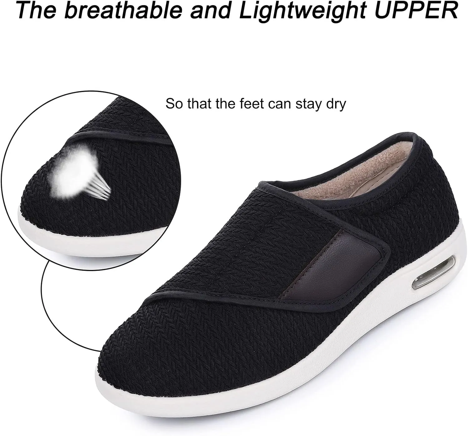 Diabetic Shoes for Women, Women's Wide Width Elderly Shoes, Adjustable Closure Lightweight Breathable, Swollen Feet Walking Edema Sneakers