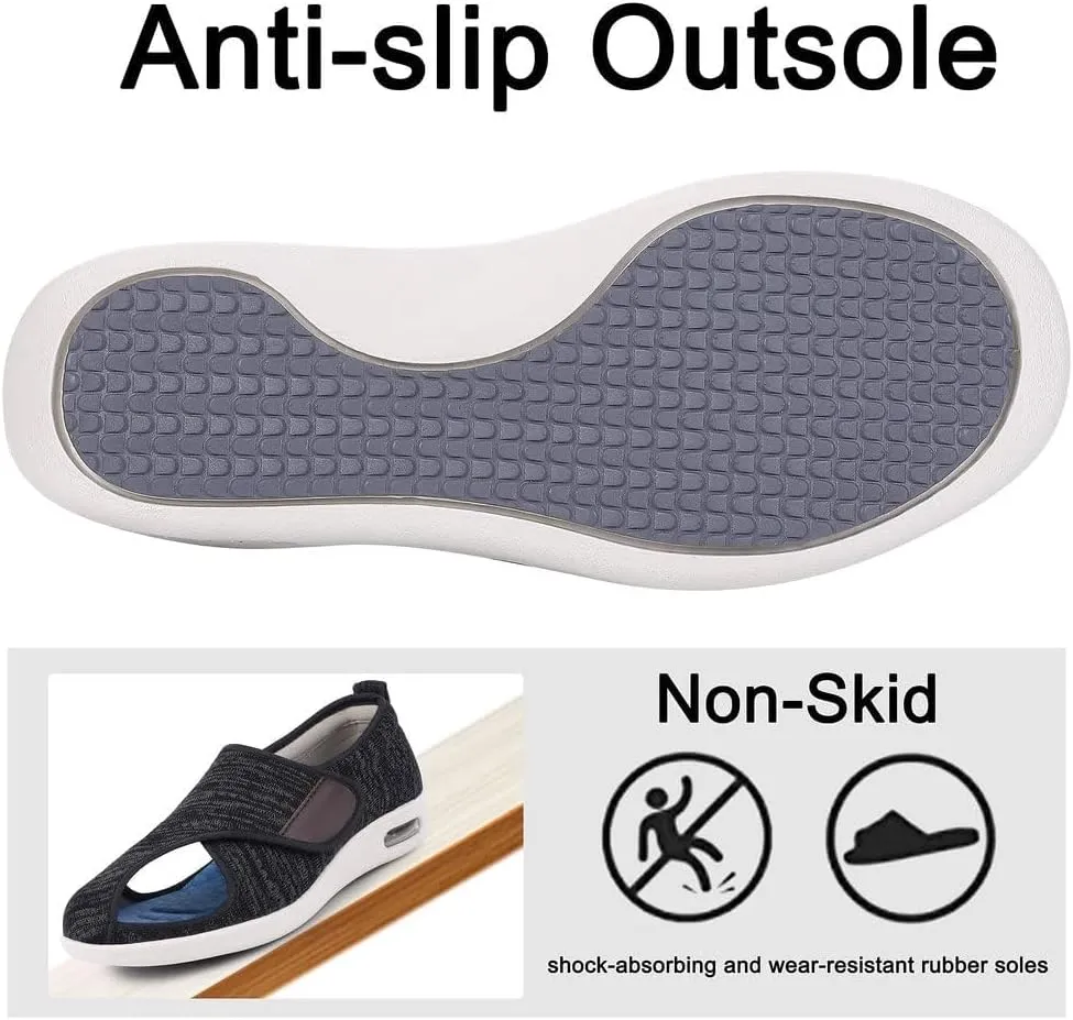 Diabetic Shoes for Women, Women's Wide Width Elderly Shoes, Adjustable Closure Lightweight Breathable, Swollen Feet Walking Edema Sneakers