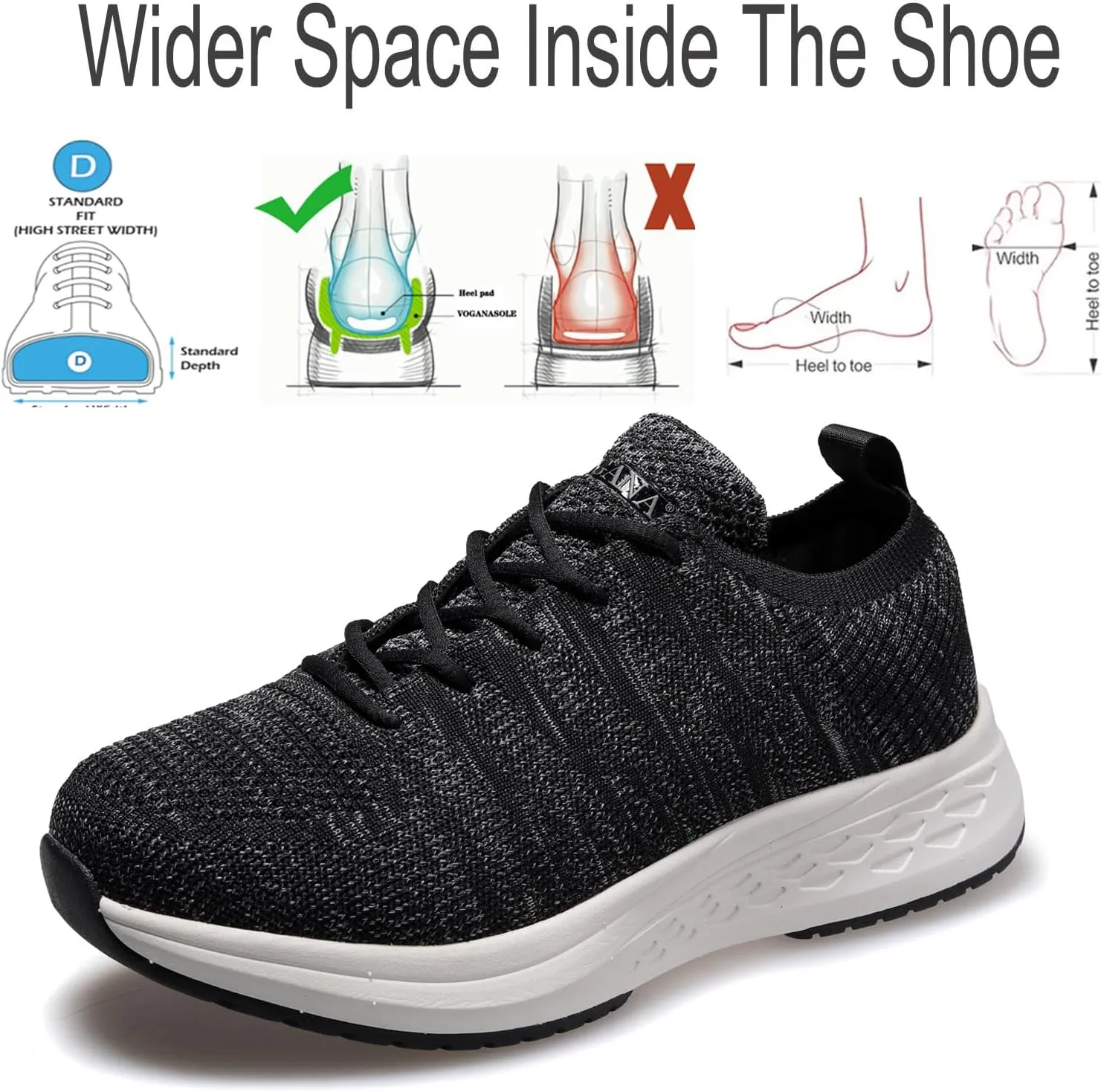 Diabetic Sneakers for Women Adjustable Widch Orthotic for Swollen Feet | Foot Pain Relief