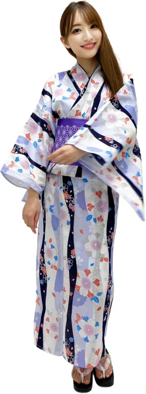 Dita ENSHU Women's Traditional Easy Wearing Kawaii Yukata Robe(Japanese Casual Kimono) Full Set 4
