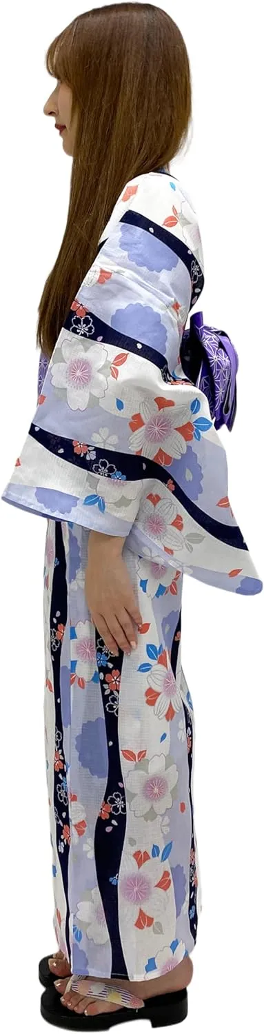 Dita ENSHU Women's Traditional Easy Wearing Kawaii Yukata Robe(Japanese Casual Kimono) Full Set 4