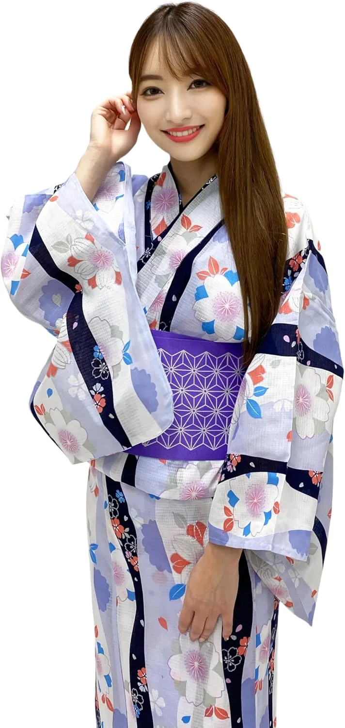 Dita ENSHU Women's Traditional Easy Wearing Kawaii Yukata Robe(Japanese Casual Kimono) Full Set 4
