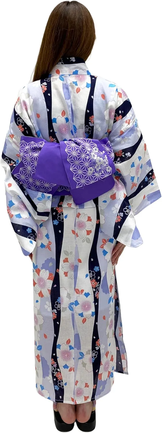 Dita ENSHU Women's Traditional Easy Wearing Kawaii Yukata Robe(Japanese Casual Kimono) Full Set 4