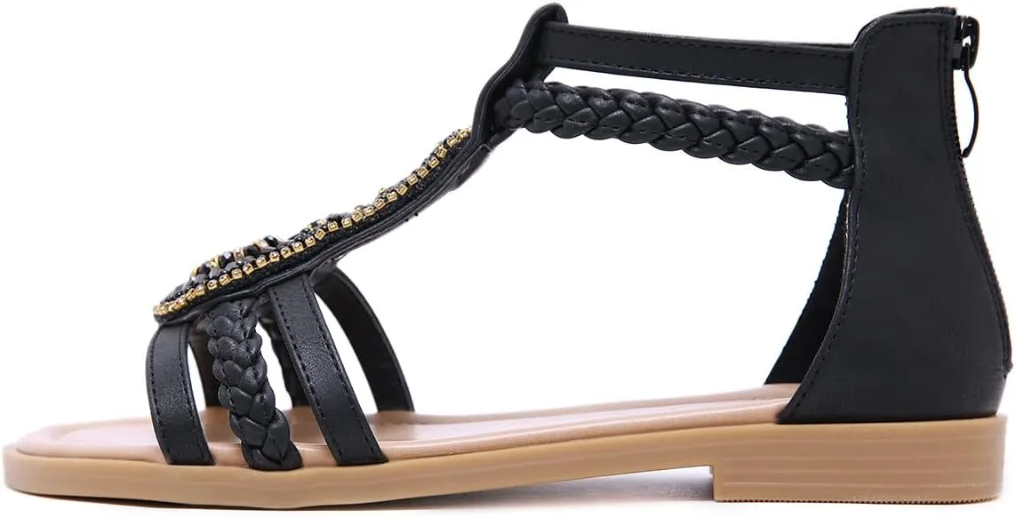 DKCHENH Ethnic Style Women's Summer Casual Vintage Sandals Flat Shoes Outdoor Shoes